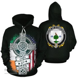 ScotsTee Shop Irish O'Concanon Coat of Arms Family Crest Ireland Hoodie Erin Go Bragh Hoodie