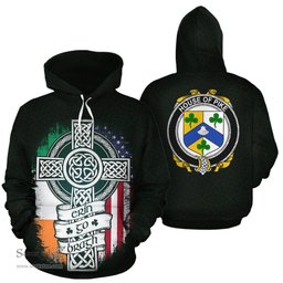 ScotsTee Shop Irish Pike Coat of Arms Family Crest Ireland Hoodie Erin Go Bragh Hoodie