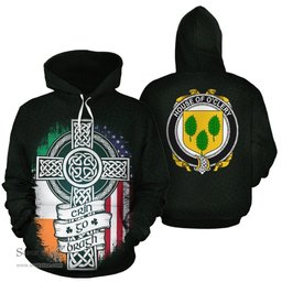 ScotsTee Shop Irish O'Clery Coat of Arms Family Crest Ireland Hoodie Erin Go Bragh Hoodie