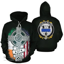 ScotsTee Shop Irish Millerd Coat of Arms Family Crest Ireland Hoodie Erin Go Bragh Hoodie