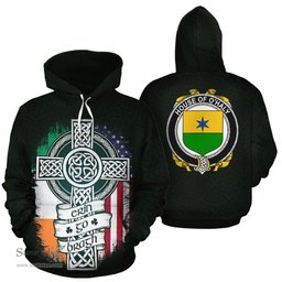 ScotsTee Shop Irish O'Haly Coat of Arms Family Crest Ireland Hoodie Erin Go Bragh Hoodie