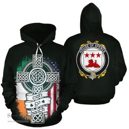 ScotsTee Shop Irish Spence Coat of Arms Family Crest Ireland Hoodie Erin Go Bragh Hoodie