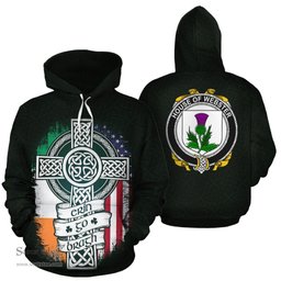 ScotsTee Shop Irish Webster Coat of Arms Family Crest Ireland Hoodie Erin Go Bragh Hoodie