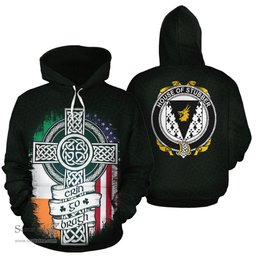 ScotsTee Shop Irish Stubber Coat of Arms Family Crest Ireland Hoodie Erin Go Bragh Hoodie