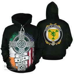 ScotsTee Shop Irish Sheridan Coat of Arms Family Crest Ireland Hoodie Erin Go Bragh Hoodie