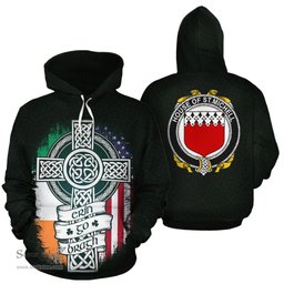 ScotsTee Shop Irish St.Michell Coat of Arms Family Crest Ireland Hoodie Erin Go Bragh Hoodie