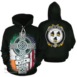 ScotsTee Shop Irish Wolfe Coat of Arms Family Crest Ireland Hoodie Erin Go Bragh Hoodie