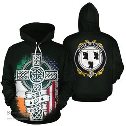 ScotsTee Shop Irish Ruxton Coat of Arms Family Crest Ireland Hoodie Erin Go Bragh Hoodie