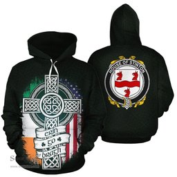 ScotsTee Shop Irish Stinton Coat of Arms Family Crest Ireland Hoodie Erin Go Bragh Hoodie