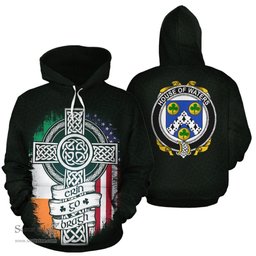ScotsTee Shop Irish Waters Coat of Arms Family Crest Ireland Hoodie Erin Go Bragh Hoodie