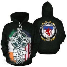 ScotsTee Shop Irish St. George Coat of Arms Family Crest Ireland Hoodie Erin Go Bragh Hoodie