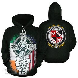 ScotsTee Shop Irish Tickell Coat of Arms Family Crest Ireland Hoodie Erin Go Bragh Hoodie