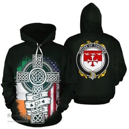ScotsTee Shop Irish Thacker Coat of Arms Family Crest Ireland Hoodie Erin Go Bragh Hoodie
