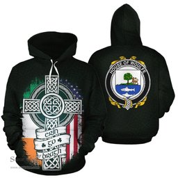 ScotsTee Shop Irish Woulfe Coat of Arms Family Crest Ireland Hoodie Erin Go Bragh Hoodie