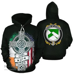 ScotsTee Shop Irish Stokes Coat of Arms Family Crest Ireland Hoodie Erin Go Bragh Hoodie