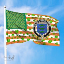 ScotsTee Shop Irish House of MACCOTTER Coat of Arms Irish Family Crest Flag Shamrock American Irish Flag