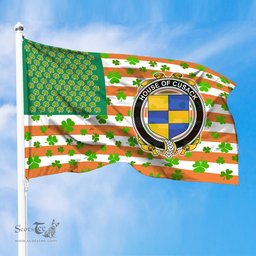 ScotsTee Shop Irish House of CUSACK Coat of Arms Irish Family Crest Flag Shamrock American Irish Flag