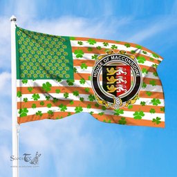 ScotsTee Shop Irish House of MACCONSIDINE Coat of Arms Irish Family Crest Flag Shamrock American Irish Flag