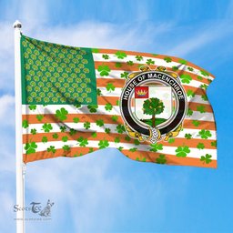 ScotsTee Shop Irish House of MACENCHROE Coat of Arms Irish Family Crest Flag Shamrock American Irish Flag