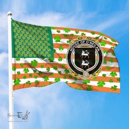 ScotsTee Shop Irish House of O NEILAN Coat of Arms Irish Family Crest Flag Shamrock American Irish Flag