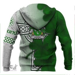 ScotsTee Shop Irish Aherne or Mulhern Coat of Arms Irish Family Crest Hoodie Irish Shamrock Celtic Cross Hoodie