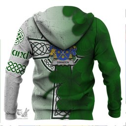 ScotsTee Shop Irish Dinneen or O Dinneen Coat of Arms Irish Family Crest Hoodie Irish Shamrock Celtic Cross Hoodie