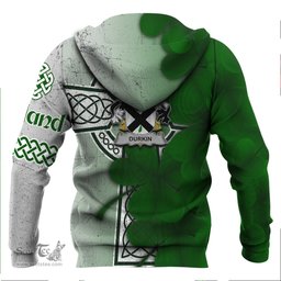 ScotsTee Shop Irish Durkin or O Durkin Coat of Arms Irish Family Crest Hoodie Irish Shamrock Celtic Cross Hoodie