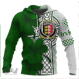 ScotsTee Shop Irish House of MACCONSIDINE Coat of Arms Irish Family Crest Hoodie Irish Shamrock Celtic Cross Hoodie