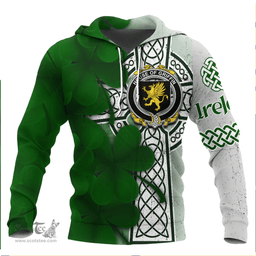ScotsTee Shop Irish House of GRIFFIN Coat of Arms Irish Family Crest Hoodie Irish Shamrock Celtic Cross Hoodie