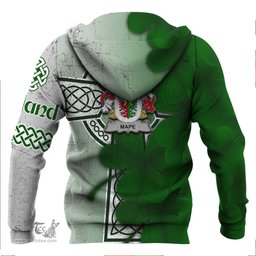 ScotsTee Shop Irish Mape Coat of Arms Irish Family Crest Hoodie Irish Shamrock Celtic Cross Hoodie