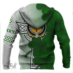 ScotsTee Shop Irish House of O DONNELL Coat of Arms Irish Family Crest Hoodie Irish Shamrock Celtic Cross Hoodie