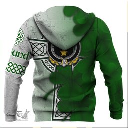 ScotsTee Shop Irish House of O MORAN Coat of Arms Irish Family Crest Hoodie Irish Shamrock Celtic Cross Hoodie