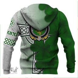 ScotsTee Shop Irish House of O KEEFFE Coat of Arms Irish Family Crest Hoodie Irish Shamrock Celtic Cross Hoodie
