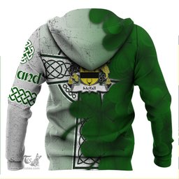 ScotsTee Shop Irish McFall Coat of Arms Irish Family Crest Hoodie Irish Shamrock Celtic Cross Hoodie