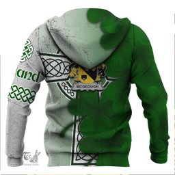 ScotsTee Shop Irish McGeough or McGough Coat of Arms Irish Family Crest Hoodie Irish Shamrock Celtic Cross Hoodie