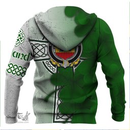 ScotsTee Shop Irish House of O HEFFERNAN Coat of Arms Irish Family Crest Hoodie Irish Shamrock Celtic Cross Hoodie