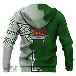 ScotsTee Shop Irish Yarner Coat of Arms Irish Family Crest Hoodie Irish Shamrock Celtic Cross Hoodie