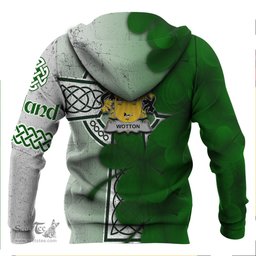 ScotsTee Shop Irish Wotton Coat of Arms Irish Family Crest Hoodie Irish Shamrock Celtic Cross Hoodie