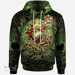 ScotsTee Shop Irish Atkinson Coat of Arms Family Crest Ireland Hoodie The God of The Forest Hoodie