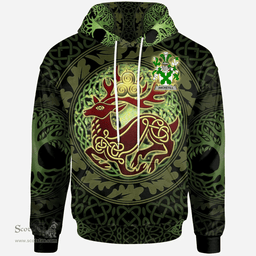 ScotsTee Shop Irish Ancketill Coat of Arms Family Crest Ireland Hoodie The God of The Forest Hoodie
