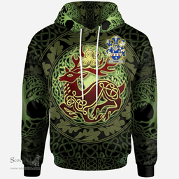 ScotsTee Shop Irish Cook Coat of Arms Family Crest Ireland Hoodie The God of The Forest Hoodie