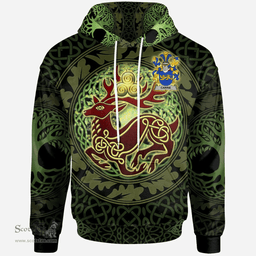 ScotsTee Shop Irish Carrie or O'Carrie Coat of Arms Family Crest Ireland Hoodie The God of The Forest Hoodie