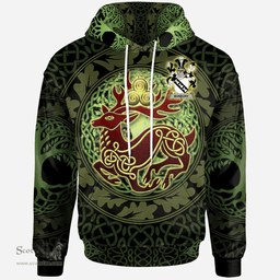 ScotsTee Shop Irish Bunbury Coat of Arms Family Crest Ireland Hoodie The God of The Forest Hoodie