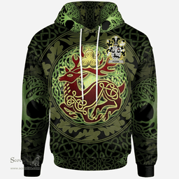 ScotsTee Shop Irish Duane or O'Devine Coat of Arms Family Crest Ireland Hoodie The God of The Forest Hoodie