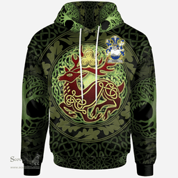 ScotsTee Shop Irish Cahill or O'Cahill Coat of Arms Family Crest Ireland Hoodie The God of The Forest Hoodie