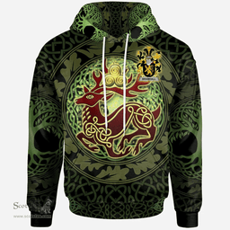 ScotsTee Shop Irish Bramhall Coat of Arms Family Crest Ireland Hoodie The God of The Forest Hoodie