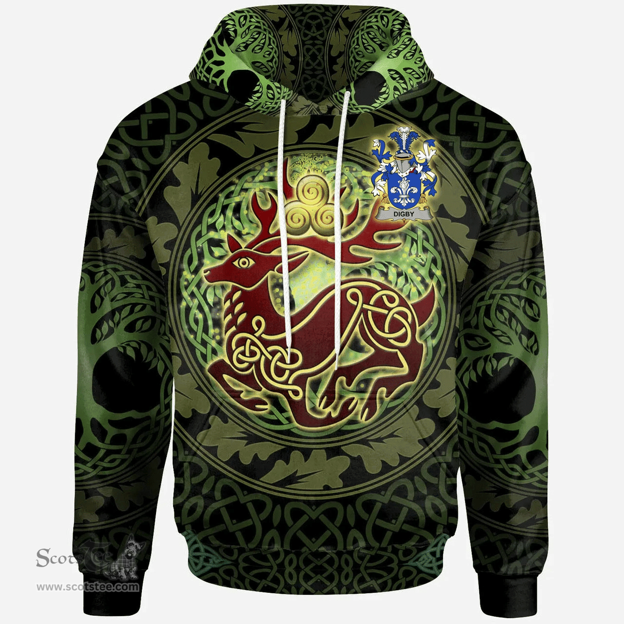 ScotsTee Shop Irish Digby Coat of Arms Family Crest Ireland Hoodie The God of The Forest Hoodie