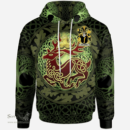 ScotsTee Shop Irish Gillman Coat of Arms Family Crest Ireland Hoodie The God of The Forest Hoodie
