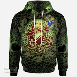 ScotsTee Shop Irish Fahey or O'Fahy Coat of Arms Family Crest Ireland Hoodie The God of The Forest Hoodie