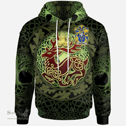 ScotsTee Shop Irish Golding Coat of Arms Family Crest Ireland Hoodie The God of The Forest Hoodie